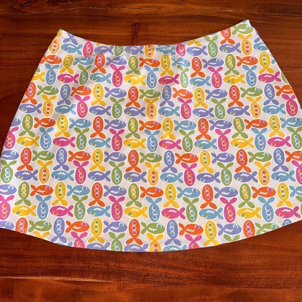 🐟🐡FRESH PRODUCE🐡🐟 Splash Skirt swimsuit cover Fish Beach Swim NWT SZ 10